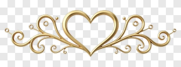 Gold Heart Ornament With Scrollwork PNG