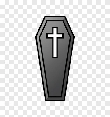 Black Coffin With White Cross PNG