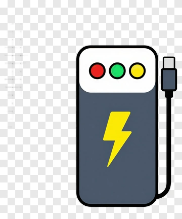 Power Bank With Lightning Bolt PNG