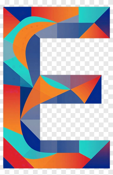 Geometric Letter E Design PNG