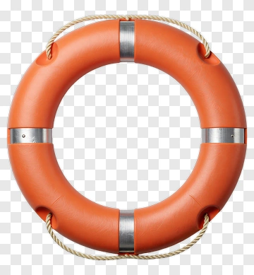 Orange Life Preserver With Rope PNG