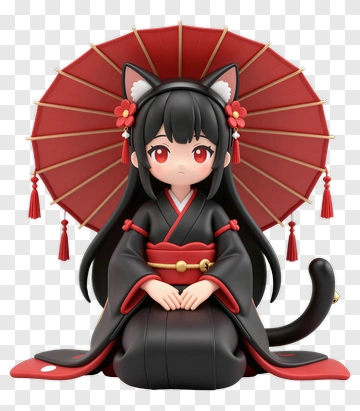 Cat Girl In Traditional Attire PNG