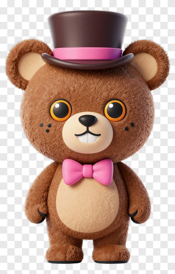 Teddy Bear In Top Hat And Bow Tie PNG