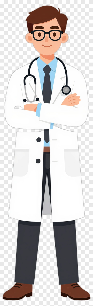 Cartoon Doctor With Stethoscope PNG
