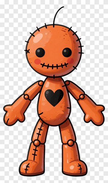 Cute Orange Voodoo Doll PNG