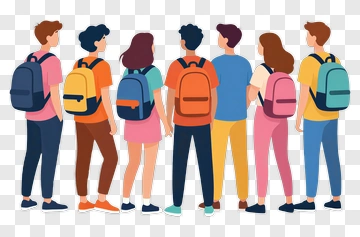 Group Of Students Standing Together PNG