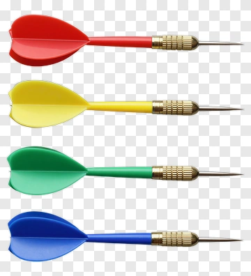 Four Colored Darts Arranged Vertically PNG