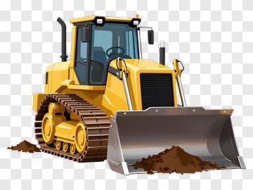 Yellow Bulldozer With Dirt Bucket PNG