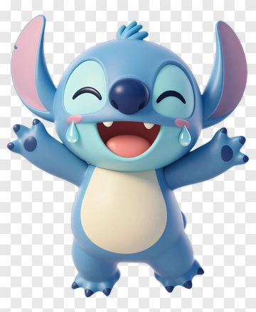 Stitch Laughing With Tears PNG
