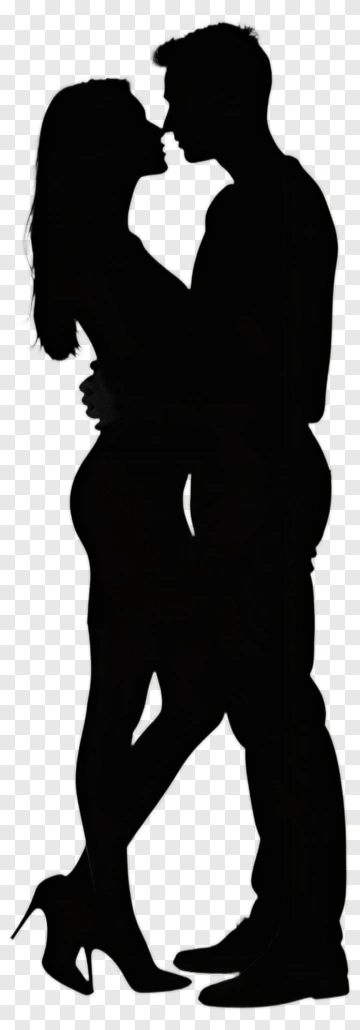 Couple Kissing In Silhouette PNG