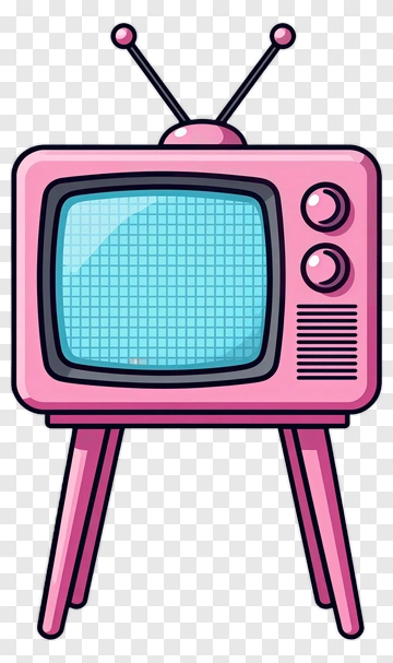 Pink Retro Television PNG