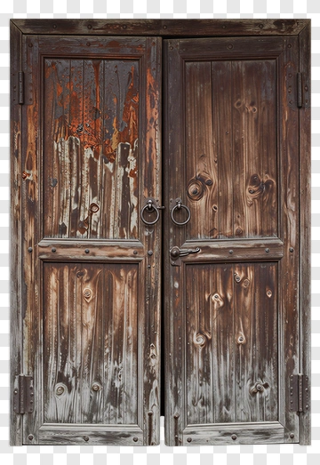 Rustic Double Wooden Door PNG