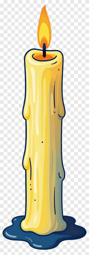 Candle With Melting Wax PNG