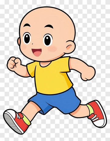 Running Cartoon Boy PNG