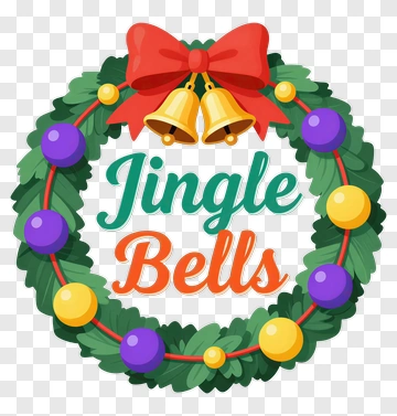 Jingle Bells Christmas Wreath PNG