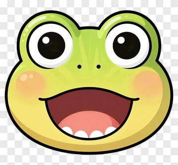 Happy Frog Emoji Face PNG