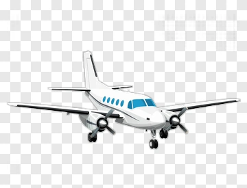 White Propeller Plane PNG