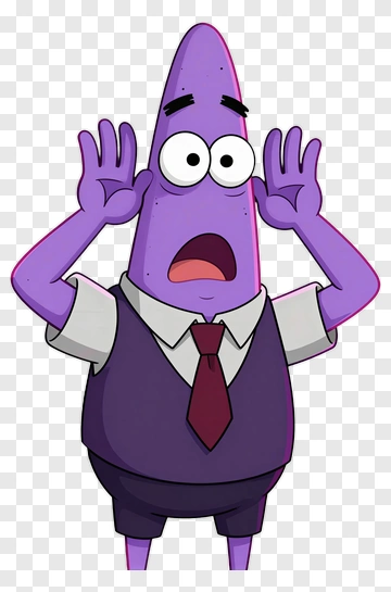 Patrick Star In A Surprised Pose PNG