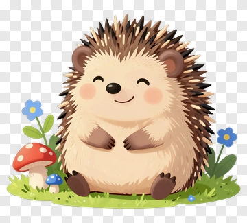 Cute Hedgehog In Nature PNG