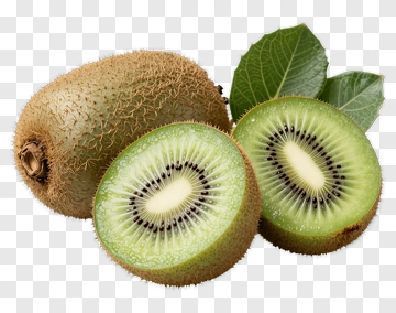Fresh Kiwi Fruit With Leaf PNG