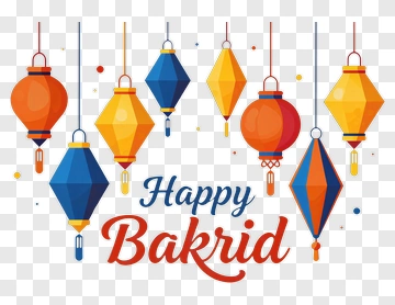 Happy Bakrid Lanterns PNG