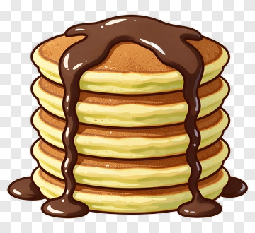 Stack Of Pancakes With Chocolate Sauce PNG