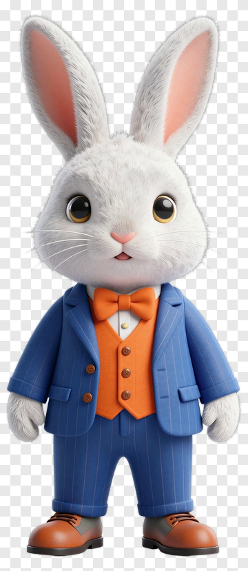 Business Rabbit In Formal Attire PNG