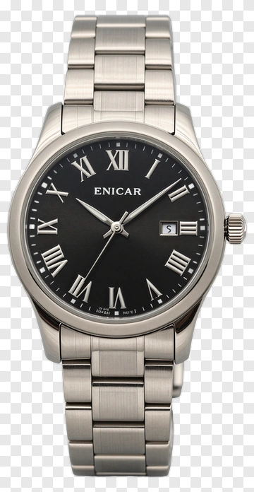 Enicar Watch With Roman Numeral Dial PNG