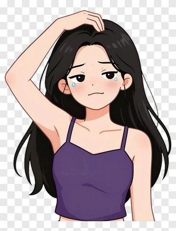 Sad Girl With Tears PNG
