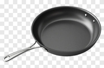 Black Nonstick Pan With Stainless Steel Handle PNG