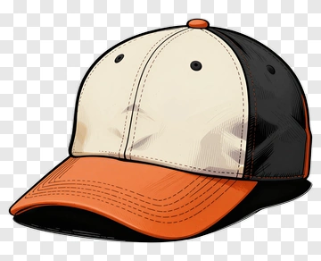 Orange And Black Baseball Cap PNG