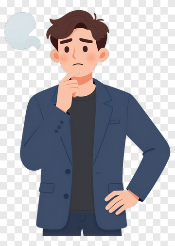 Cartoon Man Thinking PNG