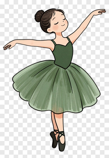 Ballerina In Green Tutu PNG