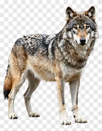 Gray Wolf Standing Alert PNG