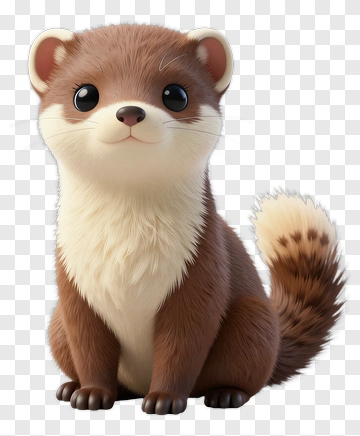 Cute Cartoon Weasel PNG
