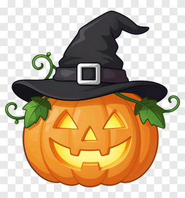 Jack-o-lantern With Witch Hat PNG