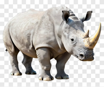 White Rhinoceros With Horn PNG
