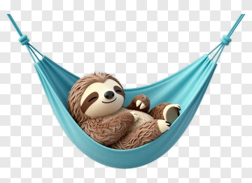 Cute Sloth In Blue Hammock PNG