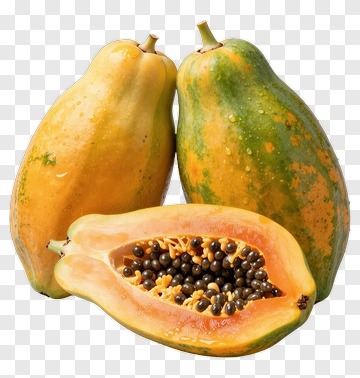 Fresh Papaya Fruit With Seeds PNG