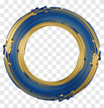 Blue And Gold Paint Stroke Ring PNG