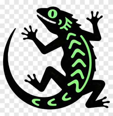 Gecko With Glowing Green Pattern PNG