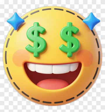 Happy Emoji With Dollar Signs PNG