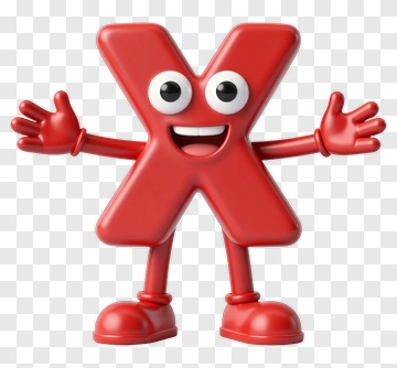 Red X Character Toy PNG