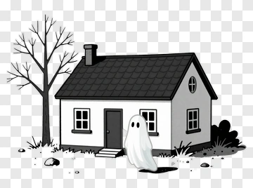 Ghost In Front Of A House PNG