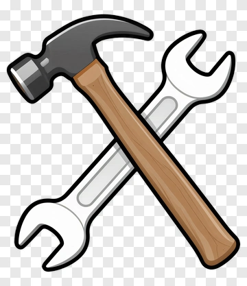 Crossed Hammer And Wrench Tools PNG
