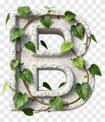 Stone Letter B With Ivy PNG