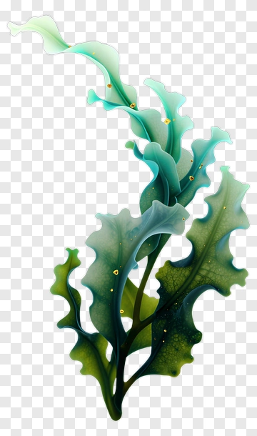 Seaweed With Gradient Green And Blue PNG
