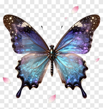 Butterfly With Starlight Wings PNG