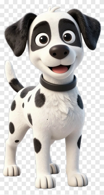 Cute Dalmatian Puppy With Spots PNG