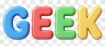 Colorful 3D Letters GEEK PNG